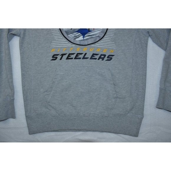 NFL Team Apparel Unisex Pittsburgh Steelers Sweatshirt Size L Gray Hoodie - Picture 5 of 12